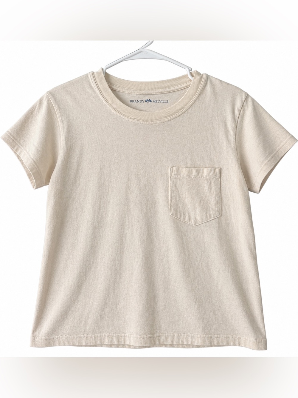 Brandy Melville Cream Pocket Tee - women